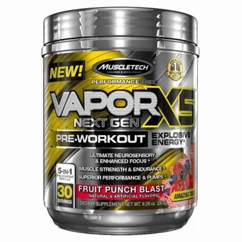 MuscleTech Vapor X5 30 Servings Next Gen Fruit Punch Blast Pre-Workout Supplement
