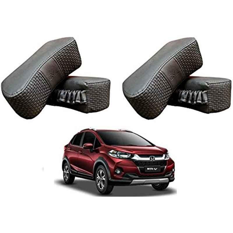 Kozdiko 4 Pcs CV Designer Grey Leatherite Neck Rest Car Cushion Pillow Set for Honda WRV