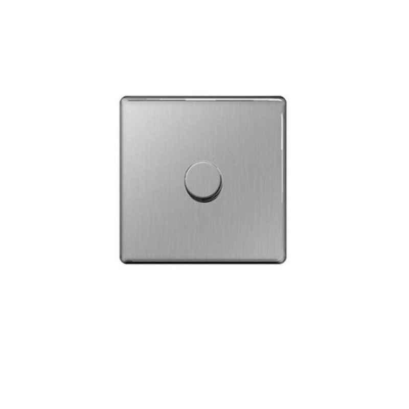 Bg Electrical FBS85P 1000W Stainless Steel Flatplate Screwless Dimmer Switch