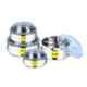 Sempl 4 Pcs Stainless Steel Silver Grocery Container Set with Blue Unbreakable Plastic Lid