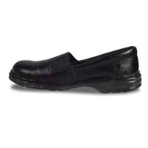 Rigau 2011 Black Leather Steel Toe Work Safety Shoes For Women, Size: 9