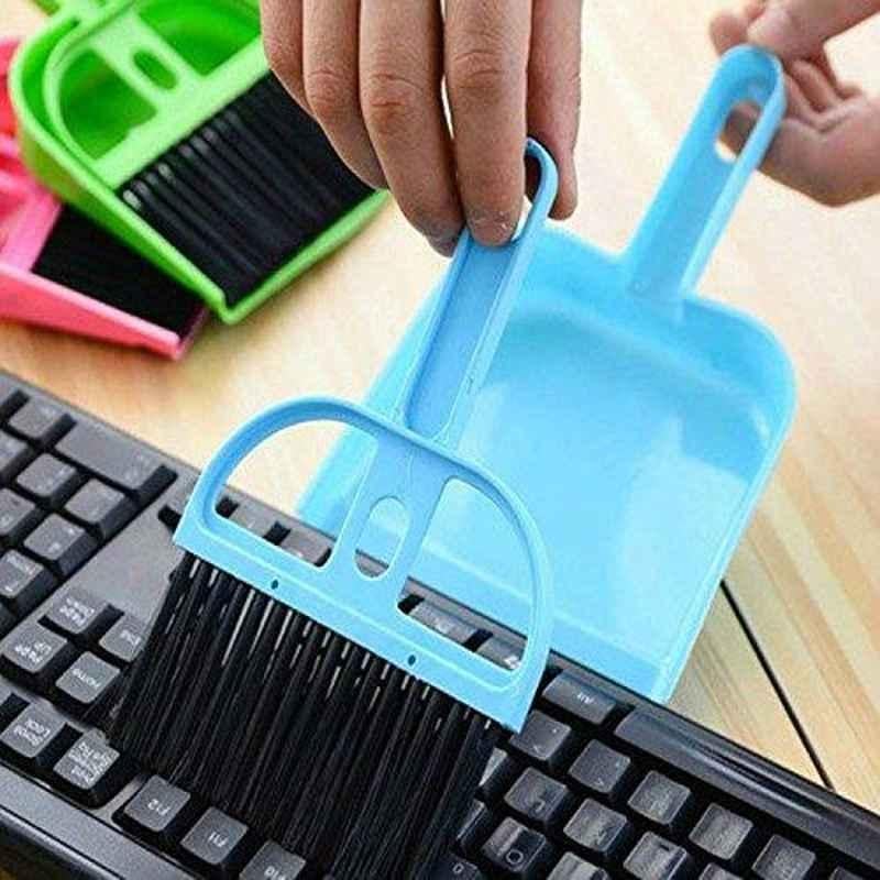 Plastic Blue Color Dust Cleaning Brush With Long Handle For Bathroom & Tiles