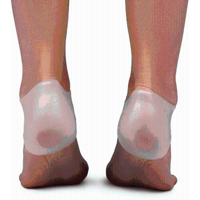Matrica Silicone Gel White Heel Support Sleeves Socks for Cracked Foot Skin Care, Size: Free