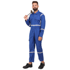Club Twenty One Workwear IFR Pro Mod Modacrylic & Cotton Royal Blue Safety Coverall, 3013, Size: S