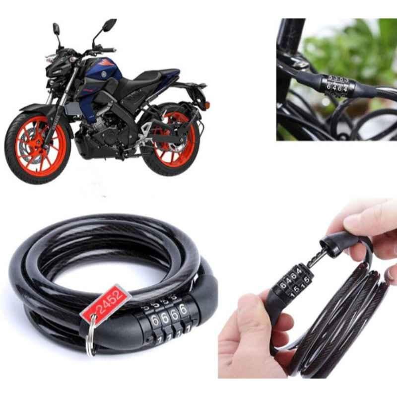 Auto Pearl PVC & Plastic Black Combination Cable Lock for MT 15 New BS6