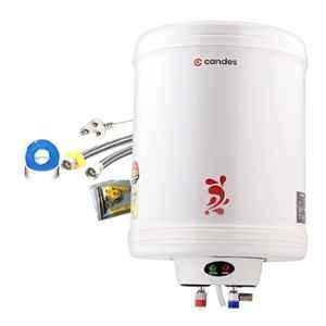 Candes 2000W 10L Ivory IOT Enabled Automatic Storage Vertical Electric Water Heater with Installation Kit