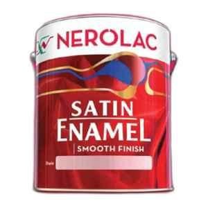Nerolac Satin Enamel 1 Litre White Enamel Oil Base Paint for Wood, Metal, FastDrying, Scratch & Stain Resistant