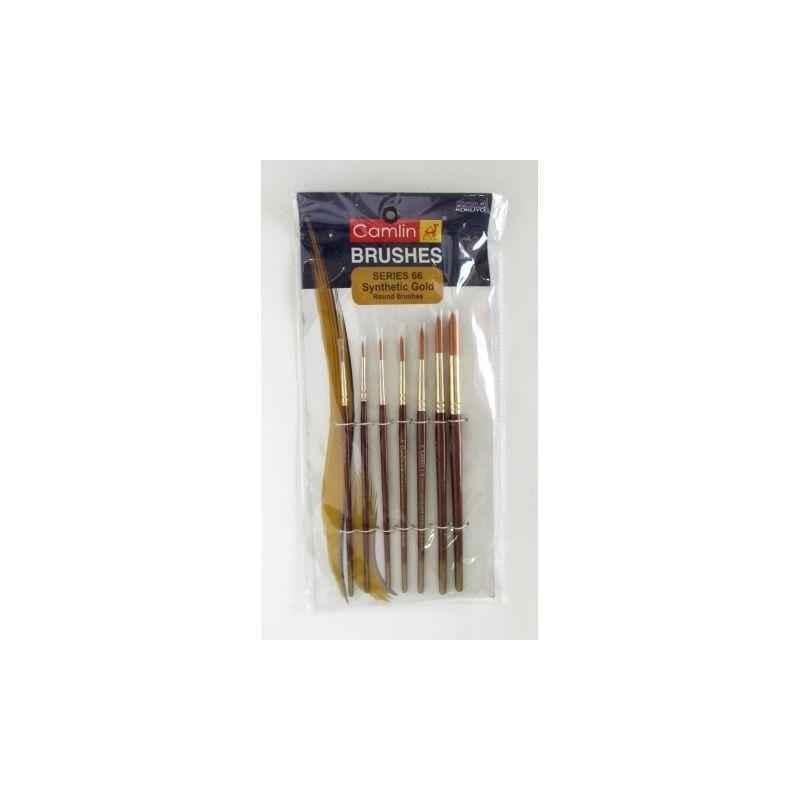 Camlin Series 66 Round Synthetic Gold Paint Brush, 2066761 (Pack of 5)
