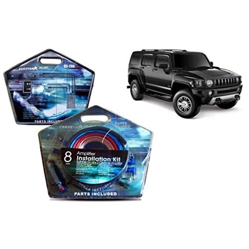 Auto Pearl Geestar Plus 8 Guage 2 Channel Amplifier Full Installation Kit for GM Hummer H3, GS-208