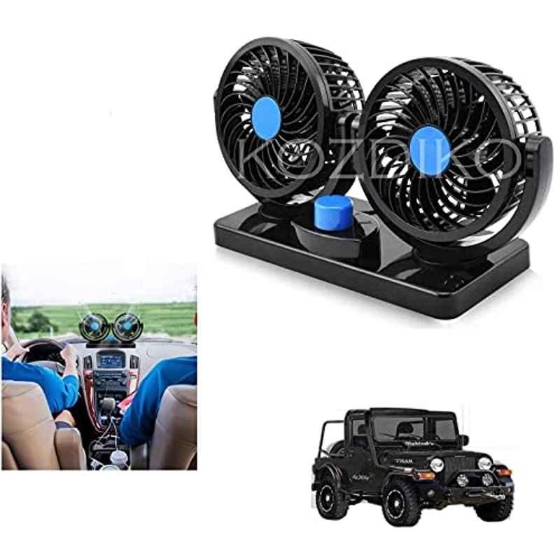 Kozdiko 12V Copper Black Dual Head Rotatable Electric Car Dashboard Fan with 360 Degree for Mahindra Thar