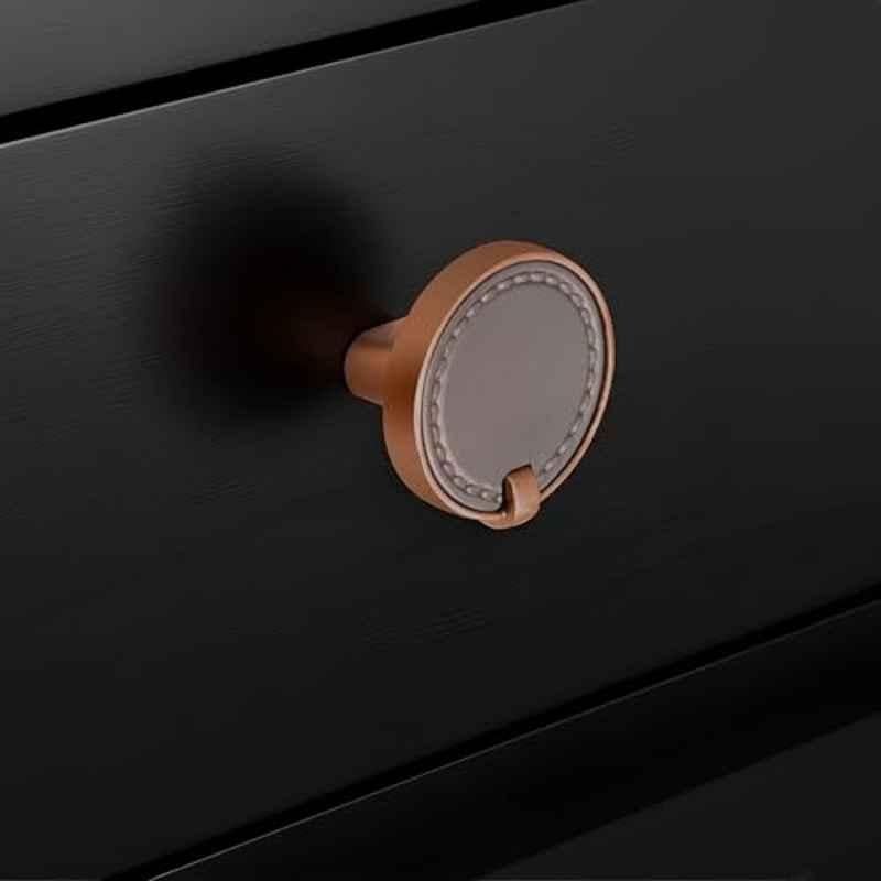 Plantex Knobs for Drawers/Drawer Knobs/Round Knob for Cabinets/Pull-Push Knob for Kitchen/Bedroom/Drawer Rose Gold & Satin Black
