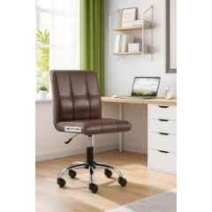Zidle Cola Compact Faux Leather Brown Medium Back Ergonomic Chair