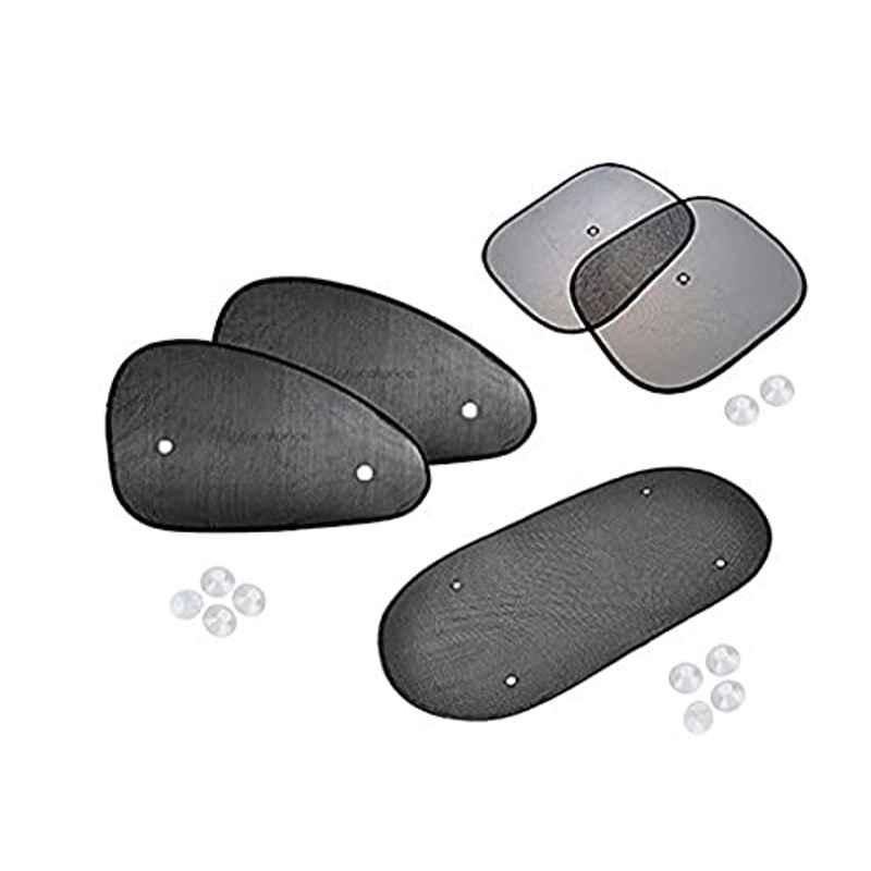 Auto Pearl 5 Pcs PVC & Mesh Black Window & Rear Sun Shade Set for All Honda Sedan Cars