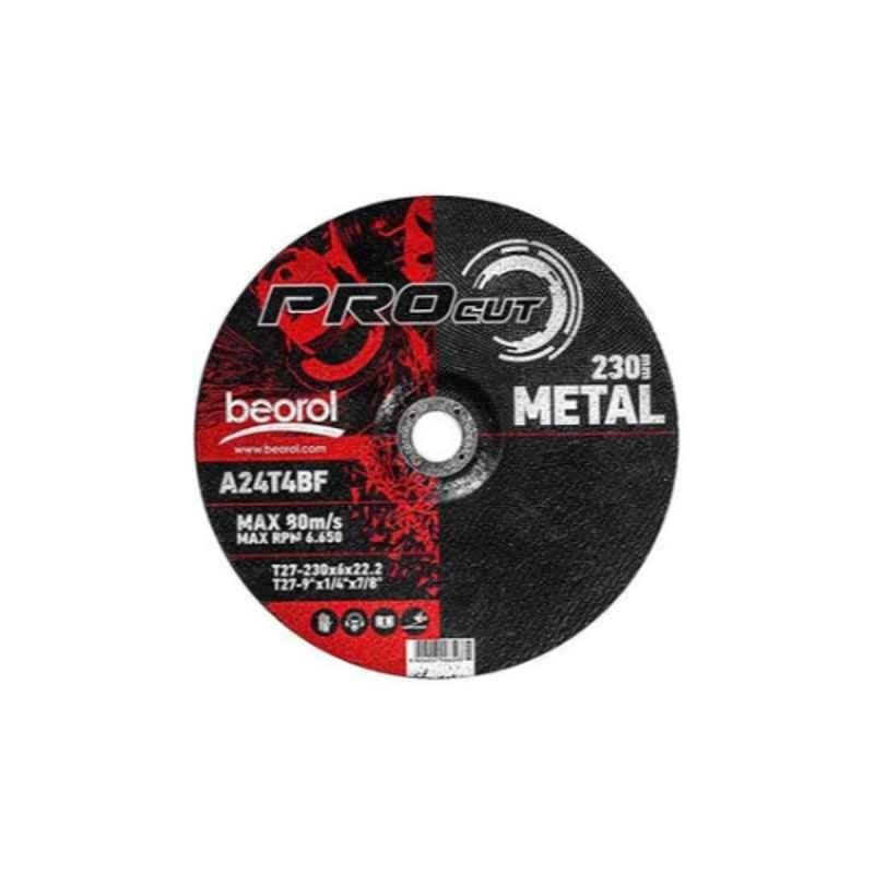 Beorol 230x6mm Black Grinding Wheel For Metal, BPM230x6