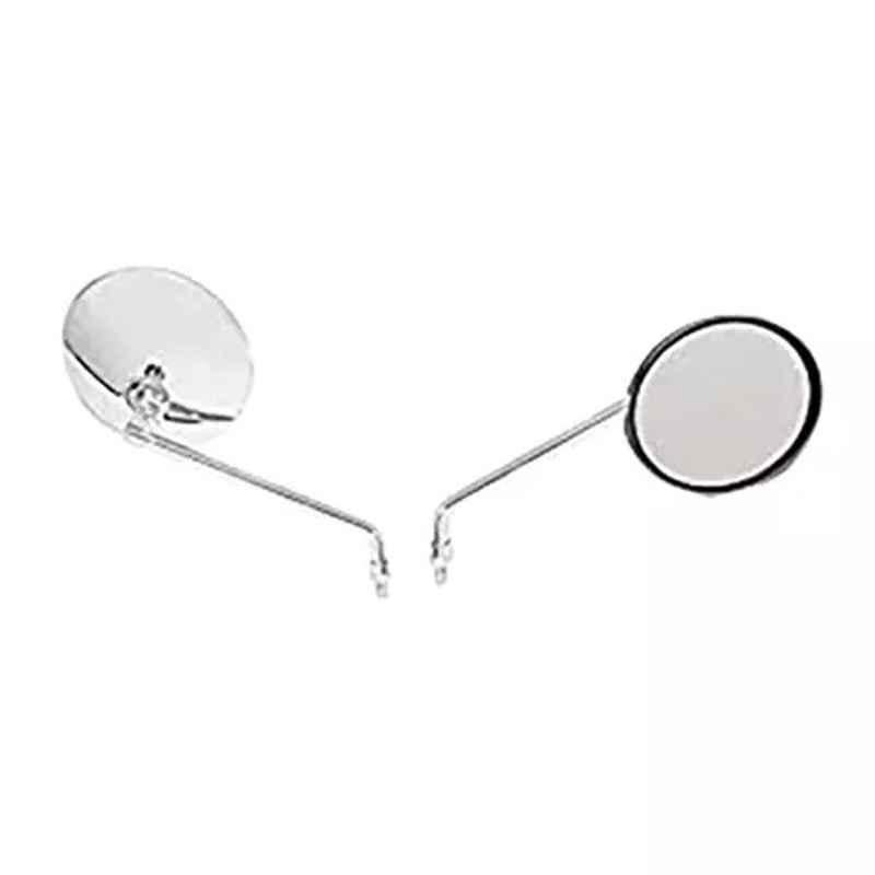 Lowrence Vehicle Specific Fit Silver Chrome Rear Royal Enfield Thunderbird_ 500 Rear View Mirror (Pack of 2)