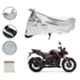 Riderscart Polyester Silver Waterproof Two Wheeler Body Cover with Storage Bag for TVS Apache RTR 200 4V Single Channel ABS