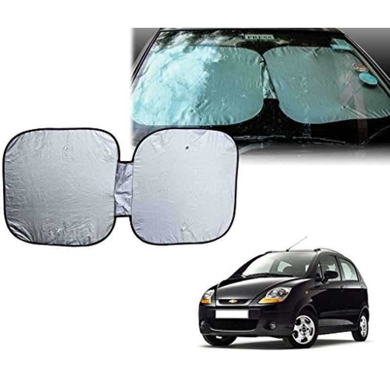 Auto Pearl Polyester Silver Front Window Sunshade Car Curtain for Spark