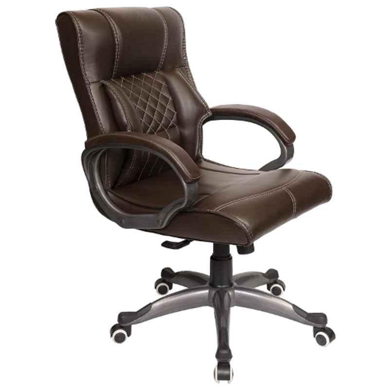 Rose Iran Leatherette Brown Medium Back Revolving Executive Office Chair