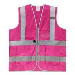 Evion ES-032-PK-XL Polyester Pink Reflective Safety Jacket, Size: XL (Pack of 5)