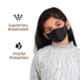 Arcatron 4 Pcs 2 Layer Polyester Blend Black Breathable Face Mask Set with Adjustable Ear Loop for Children, MK-ULT-MK-B4
