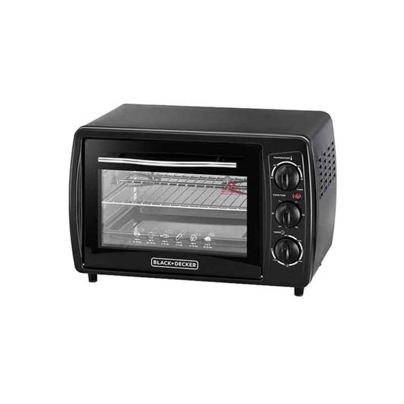 Black & Decker 1380W Black Toaster Oven Multifunction with Double Glass & Rotisserie for Toasting, TRO19RDG-B5