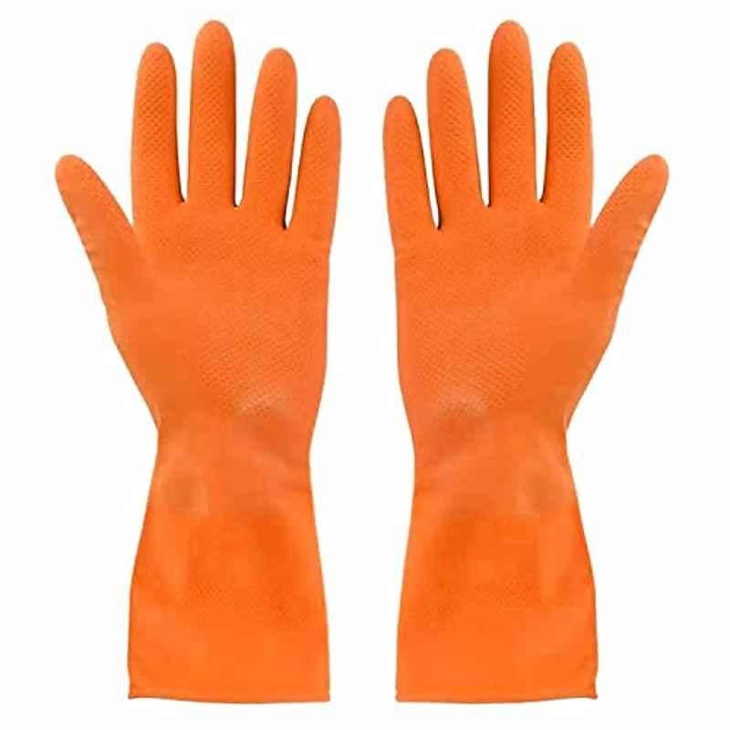 SSWW 12 inch Orange Rubber Acid Alkali Proof Hand Gloves, SS&W-HG-001