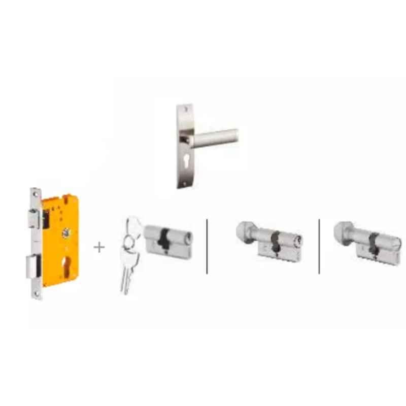 Dorset Dave HL DAV 8 inch Zinc SC Finish Lock Set with Knob & 70mm Key Cylinder