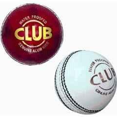 Prisamx RED & WHITE CRICKET BALL CLUB LEATHER BALL Cricket Leather Ball (Standard) (Pack of 2) Red, White)