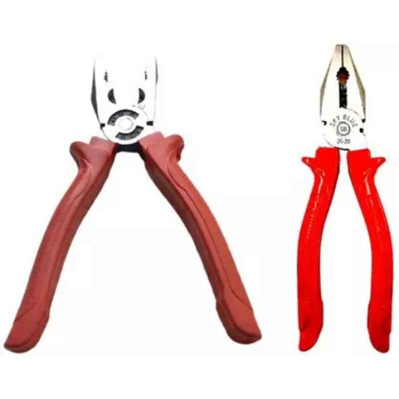 Sky Blue 2 Pcs 7.8 inch Lineman Plier Combo, SBE_PLIER_COMBO_MOD_01092