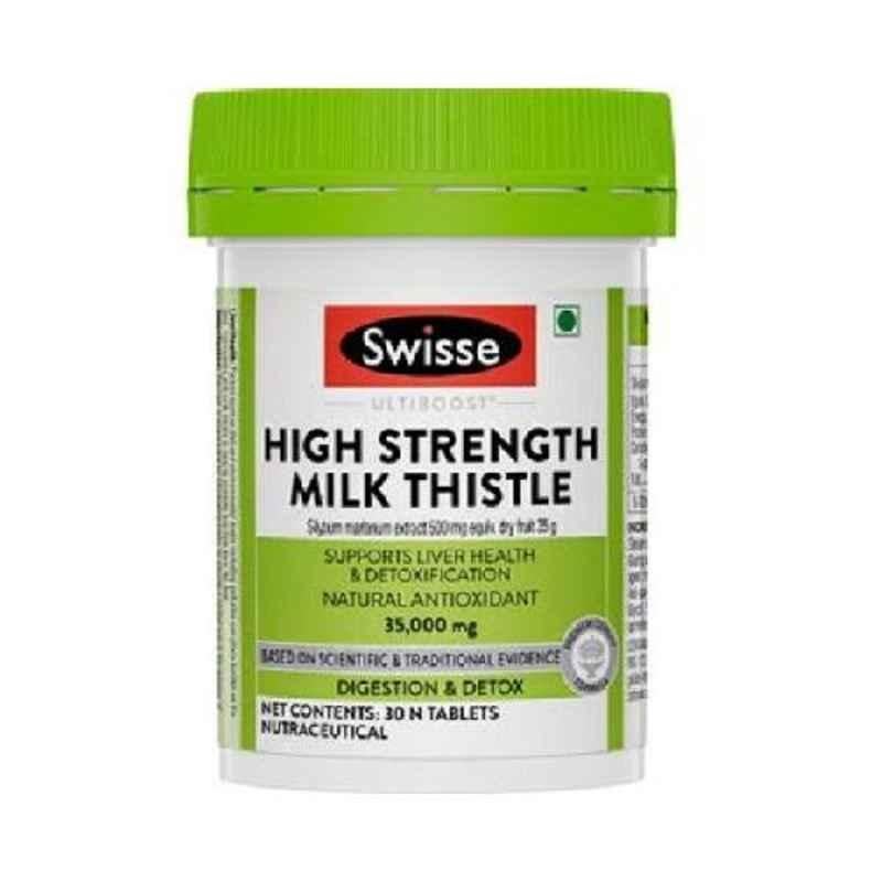 Swisse Ultiboost 30 Pcs High Strength Milk Thistle Tablets for Liver Function & Detoxification, 9311770607889