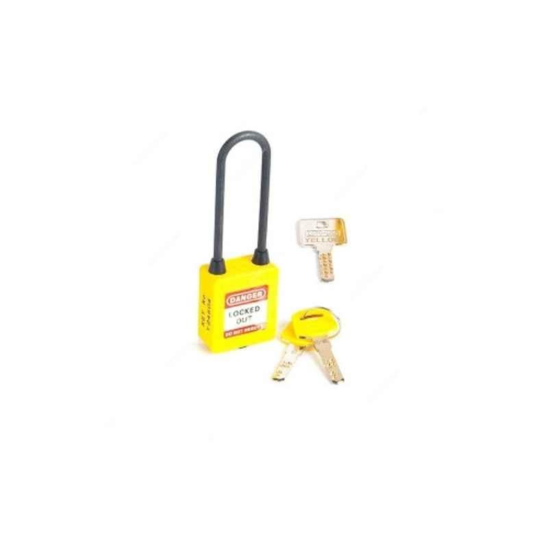 Loto-Lok 80x5mm Nylon Yellow Three Point Traceability Lockout Padlock, 3PTPYKDMKN80