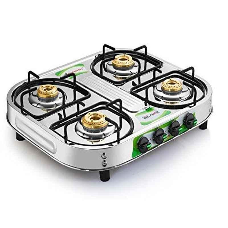 Butterfly Blaze Silver 4 Burner Manual Gas Cooktop