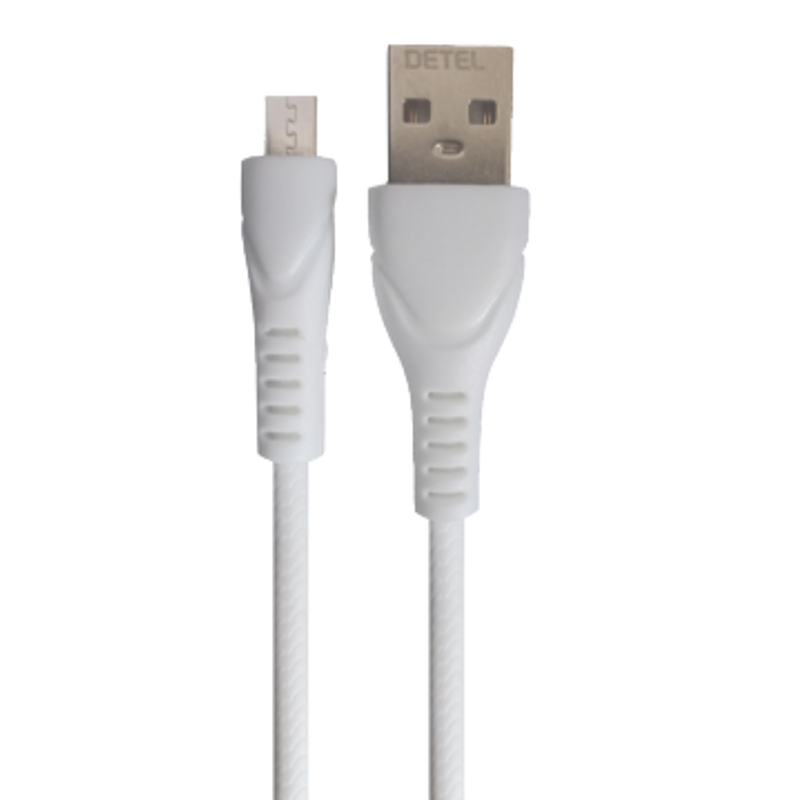 Detel DC20 2A White Micro USB to Full Size USB Cable, Length: 1 m
