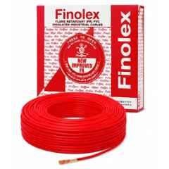 Finolex Silver 4 Sqmm Single Core Red Copper Flame Retardant PVC Insulated Industrial Cable, Length: 90 m
