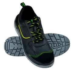 Mallcom Rufus K01 Synthetic Microfiber Double Density PU Sole Steel Toe Black Low Ankle Safety Shoes, Size: 6