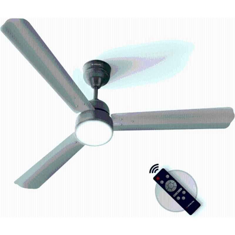 Longway Luminair 1200 mm 3 Blade ceiling fan Anti Dust Decorative with Remote control ,BLDC,5 Star, Led light Gray color with 5 year warranty