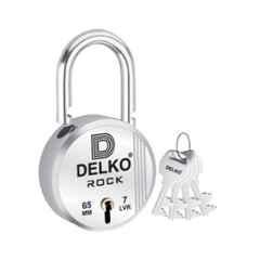 DELKO Rock 65mm 7 Lever Round Padlock with 4 Keys, DPR-0252 (Pack of 6)