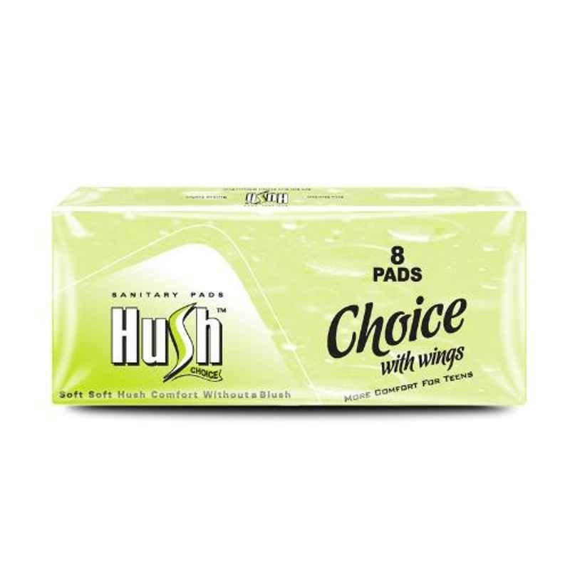 Hush Choice 8 Pcs 240mm Straight Sanitary Napkins with Wings, HCSNW-2-8 (Pack of 10)