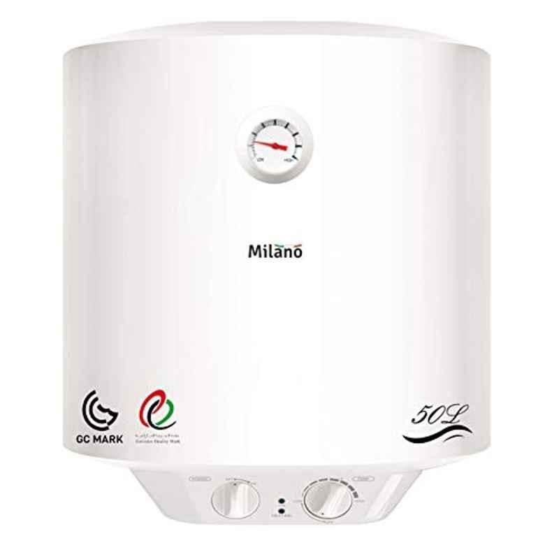 Danube Home Milano Electric Water Heater Vertical, White, 50 L-450x558 mm