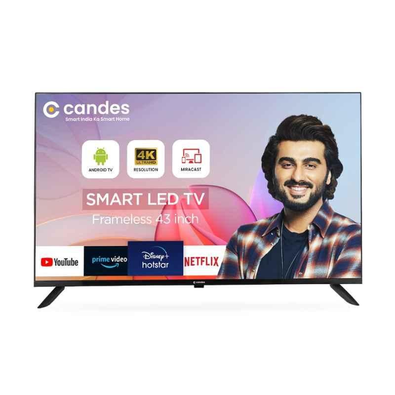 Candes CTPL43EF1SU4K 43 inch Ultra HD 4K Frameless Smart Android TV with Voice Remote