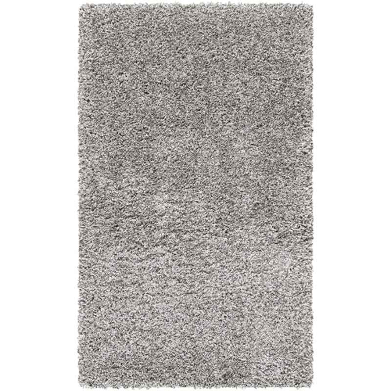 Carpetify 3x5ft Silver Shaggy Plain Fur Carpet Rug, 0528YSDMDR0