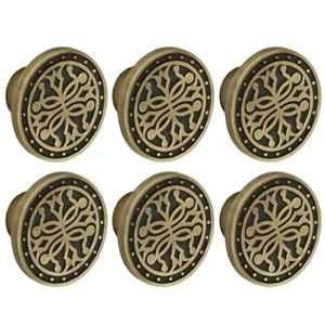 Plantex Knobs for Drawer/Round Drawer Knobs/Knobs for Cabinets/Pull-Push Knobs for Kitchen/Bedroom Drawer (Pack of 6) DTK-301, Antique Brass