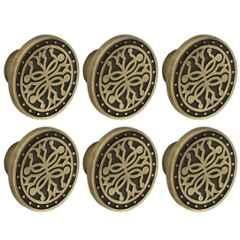 Plantex Knobs for Drawer/Round Drawer Knobs/Knobs for Cabinets/Pull-Push Knobs for Kitchen/Bedroom Drawer (Pack of 6) DTK-301, Antique Brass