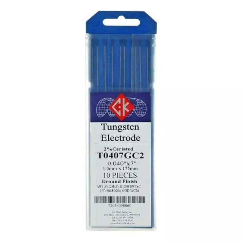 CK Worldwide Ceriated 1x175mm Grey Tungsten Electrode, T0407GC2
