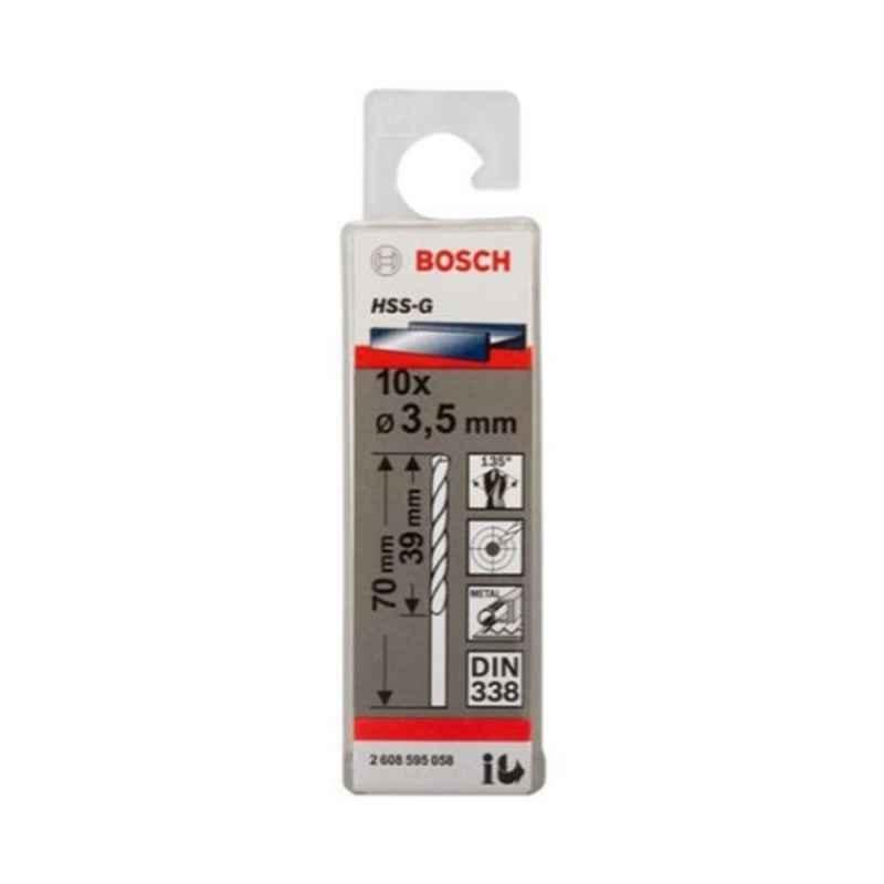 Bosch 10Pcs 3.5mm HSS Silver Drill Bit Set, 2608595058