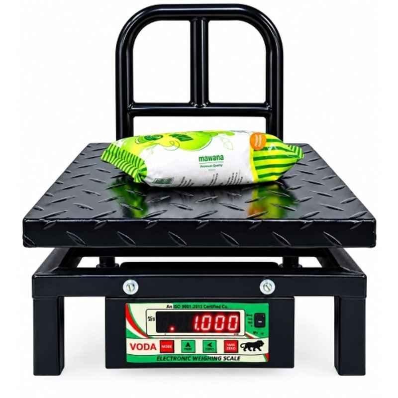 Voda 200kg Mild Steel Black Bench Type Heavy Duty Weighing Scale with 1 Year Warranty, Platform Size: 250x250 mm