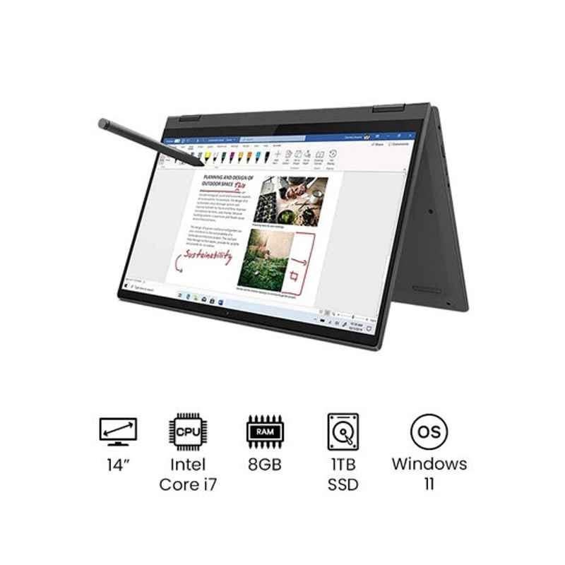 Lenovo Core i7 8GB 15.6 inch Quad Core SSD Wireless Grey Laptop, Flex5-AR