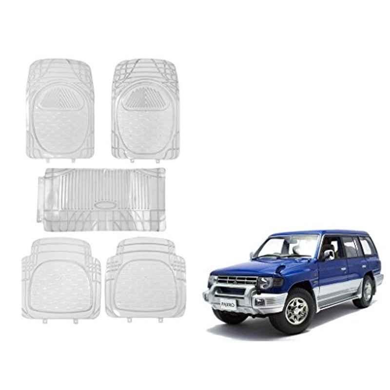 Kozdiko 5 Pcs 6205 Rubber & PVC Clear Car Foot Mat Set for Mitsubishi Pajero
