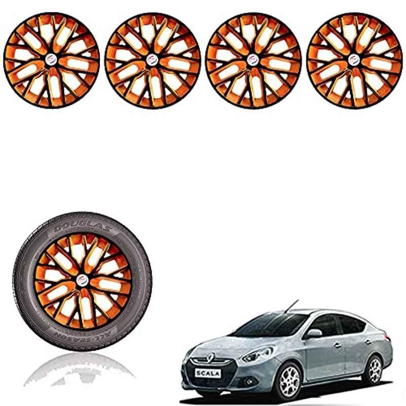 Auto Pearl 14 inch ABS Black & Orange Press Type Car Hub Cap Wheel Cover for Scala RXE