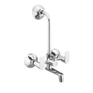 IRIS Aqua Brass Chrome Wall Mixer with L Bend Pipe & Flanges Mixer Faucet